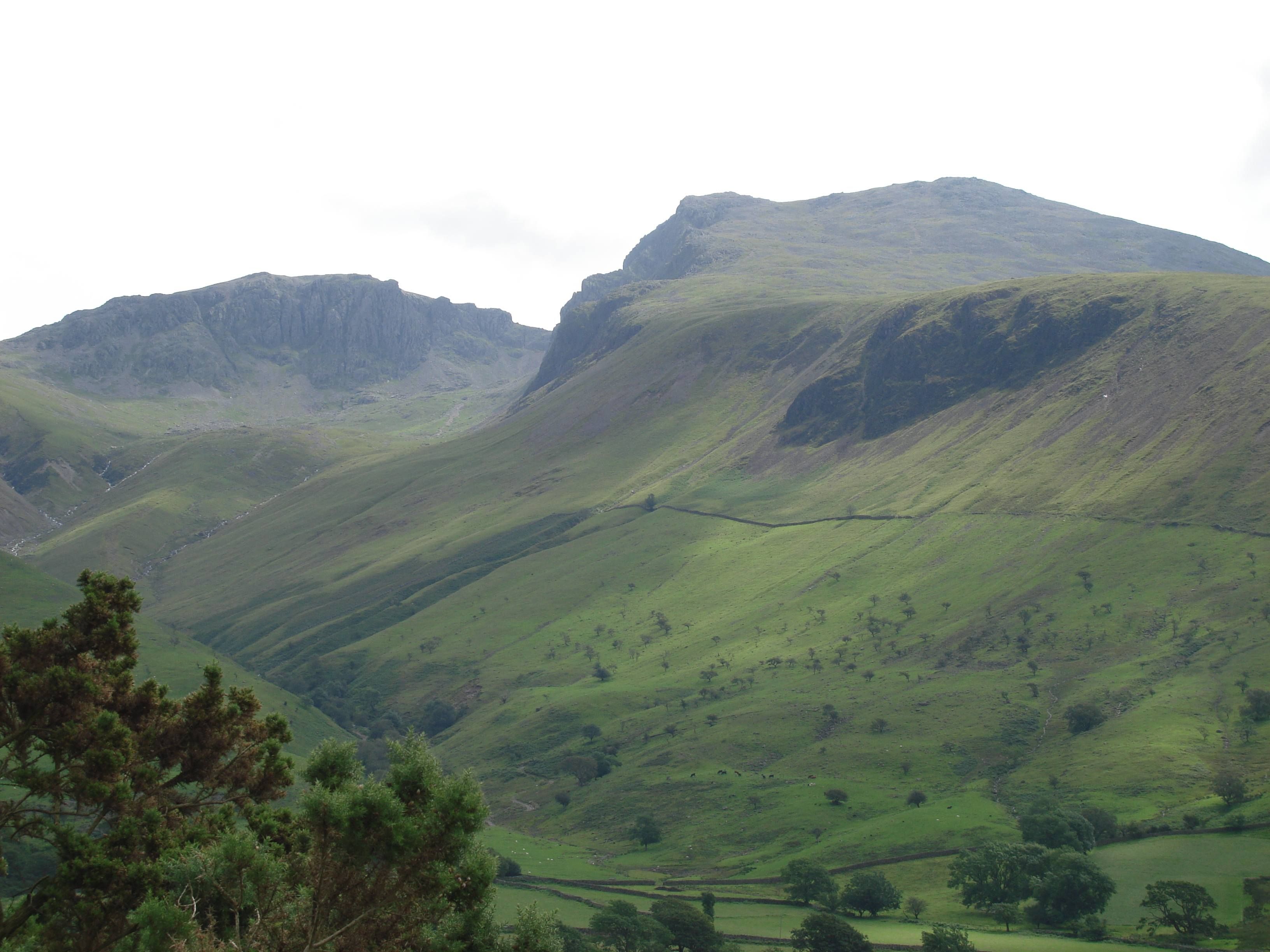 Scafell Pike from valley bottom