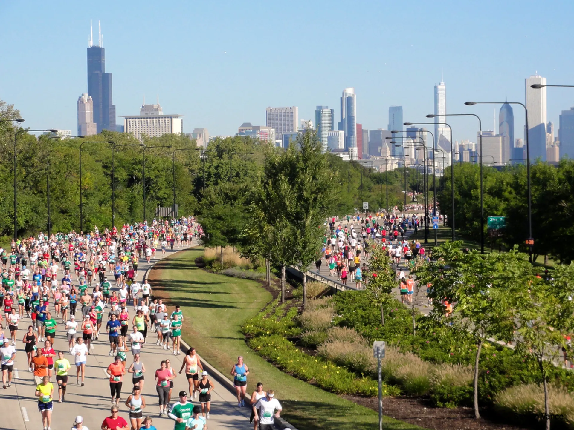 This image depicts a large group of people participating in a running event, likely a