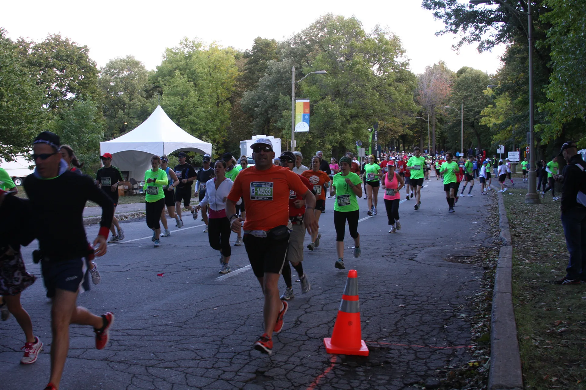 This image depicts a group of people participating in a running event, likely a race