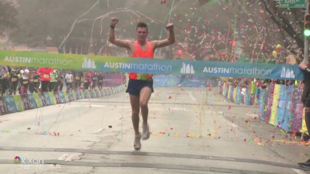 Runners trek through soggy weather for 2018 Austin Marathon