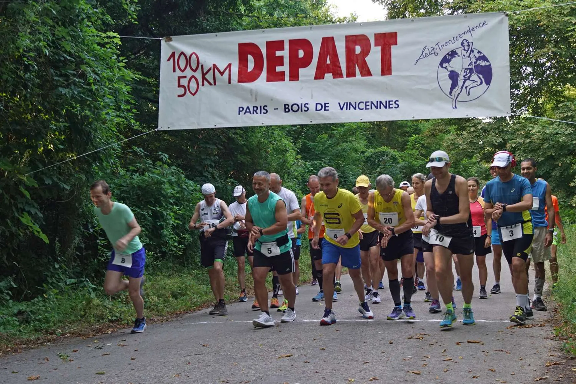 This image shows a group of people who appear to be participating in a running event