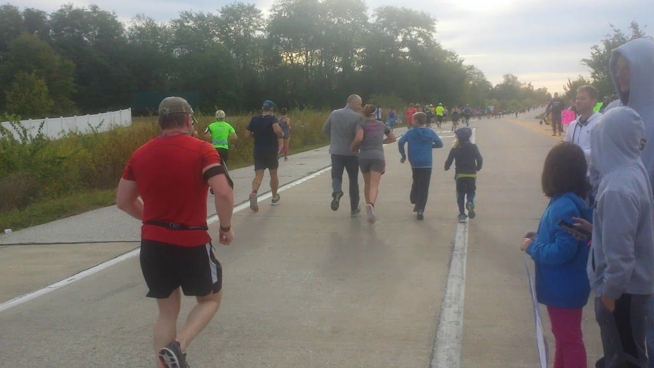 Pam running the MO Cowbell marathon