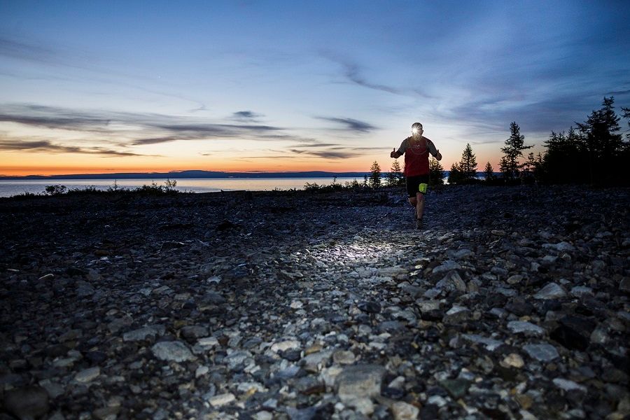 Mongolia Sunrise to Sunset: Early morning at the lakeside single trail.