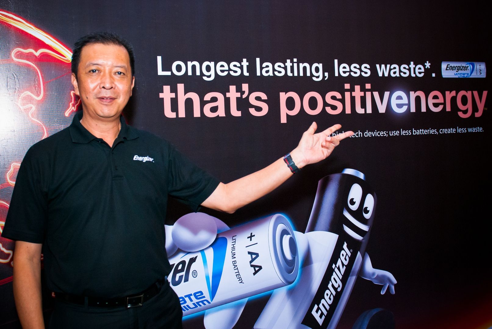 Mike Foong, Managing Director of Energizer Malaysia unveiling the company's new 'That's Positivenergy' global campaign that promises advanced consumer innovations and international events in the near future.