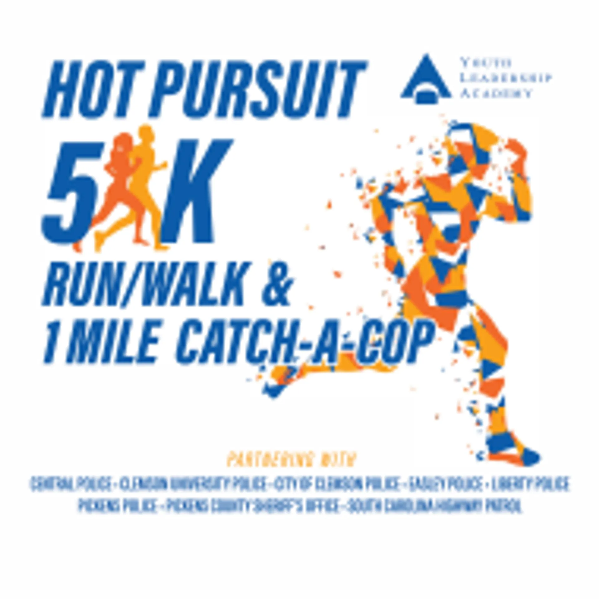The image shows a graphic for a running event called "Hot Pursuit 5