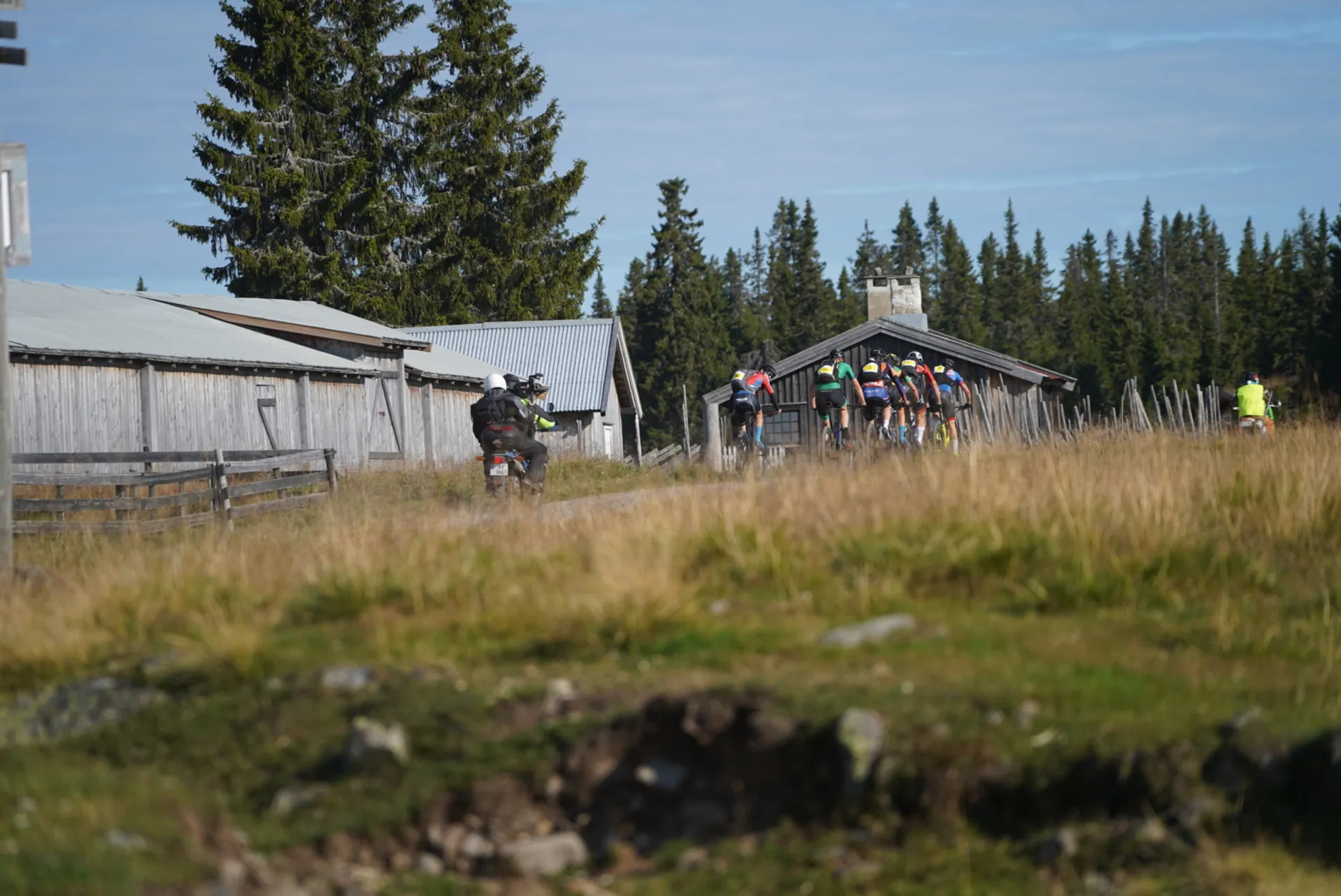 The image depicts a group of individuals outdoors, involved in some form of activity,