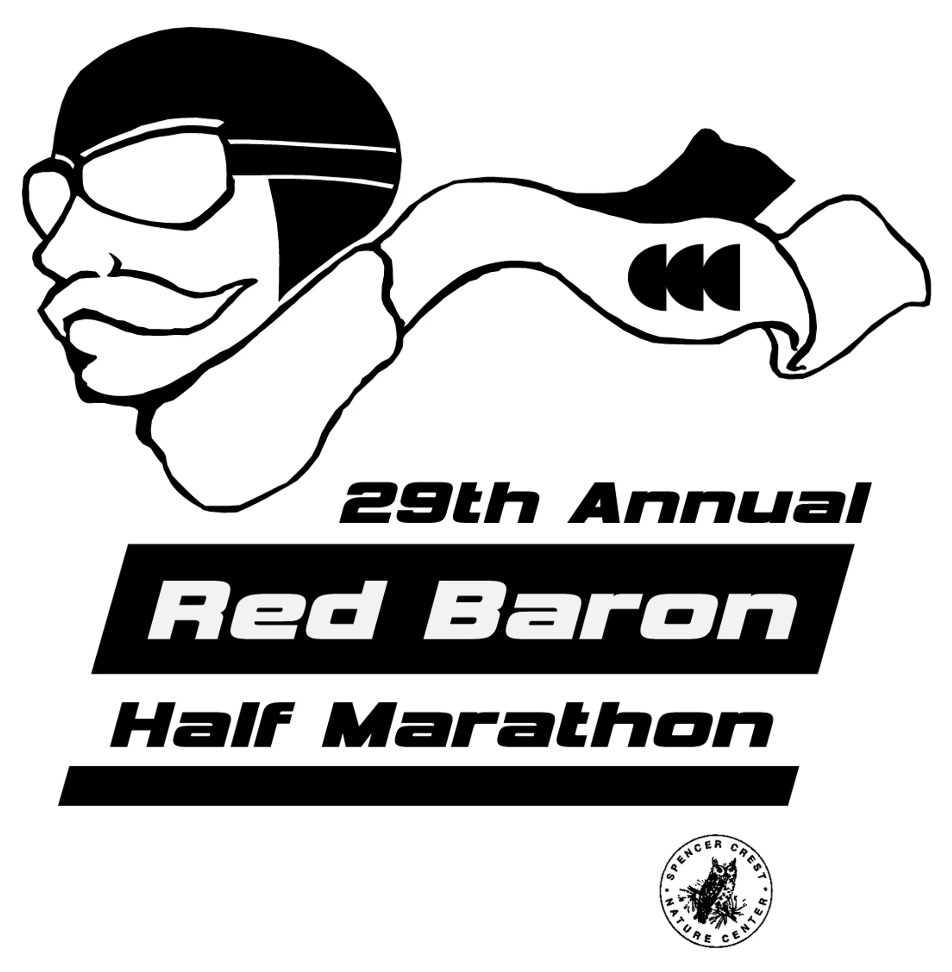 The image shows a black and white graphic for the "29th Annual Red Baron