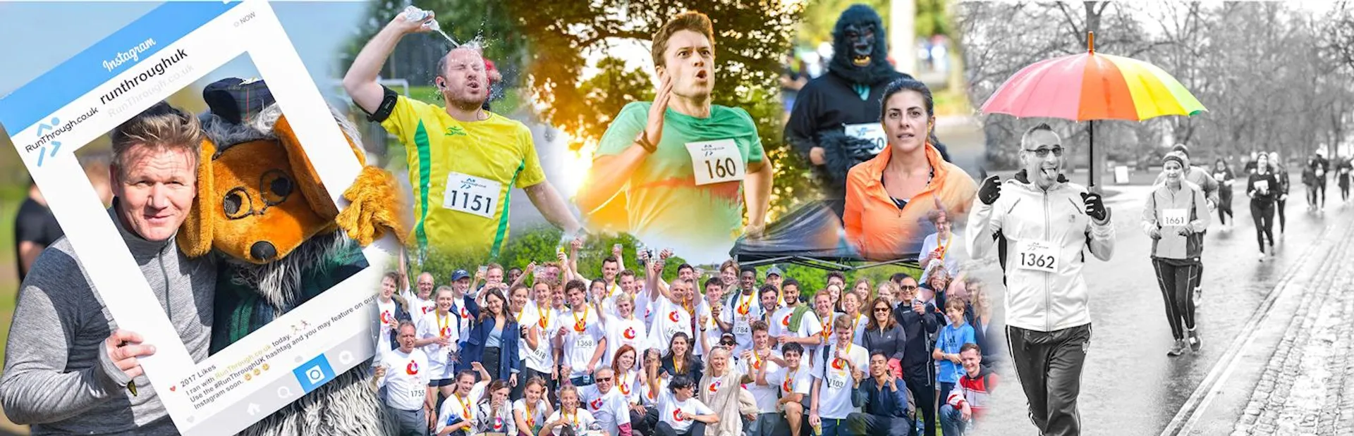 This image appears to be a collage of several photos related to running events. From