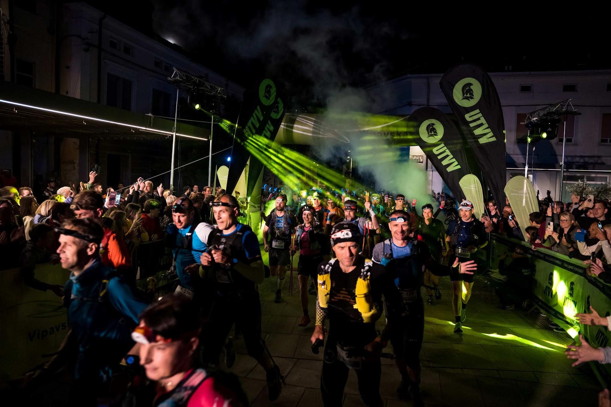 An electric atmosphere at the start of the 160km race at Ultra Trail Vipava Valley