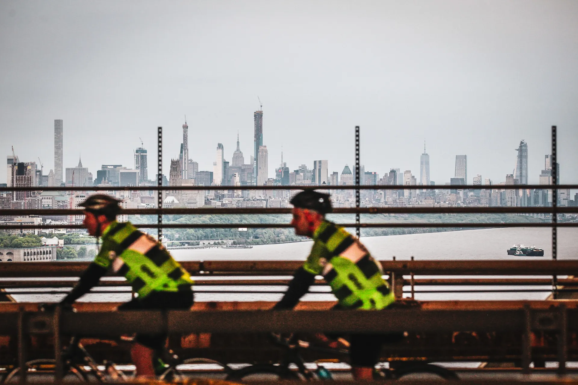 This image shows a city skyline in the background, with a body of water and