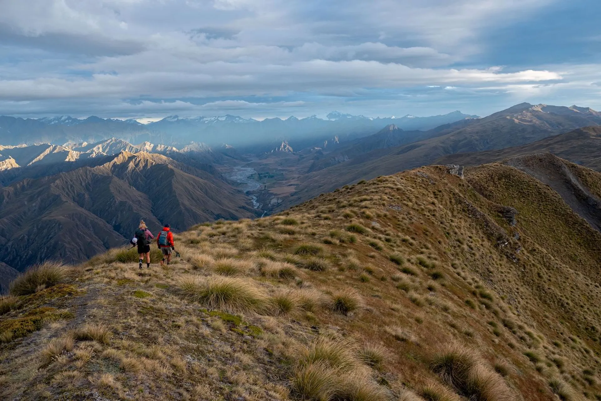 The image depicts a scenic panoramic view from a high vantage point. In the