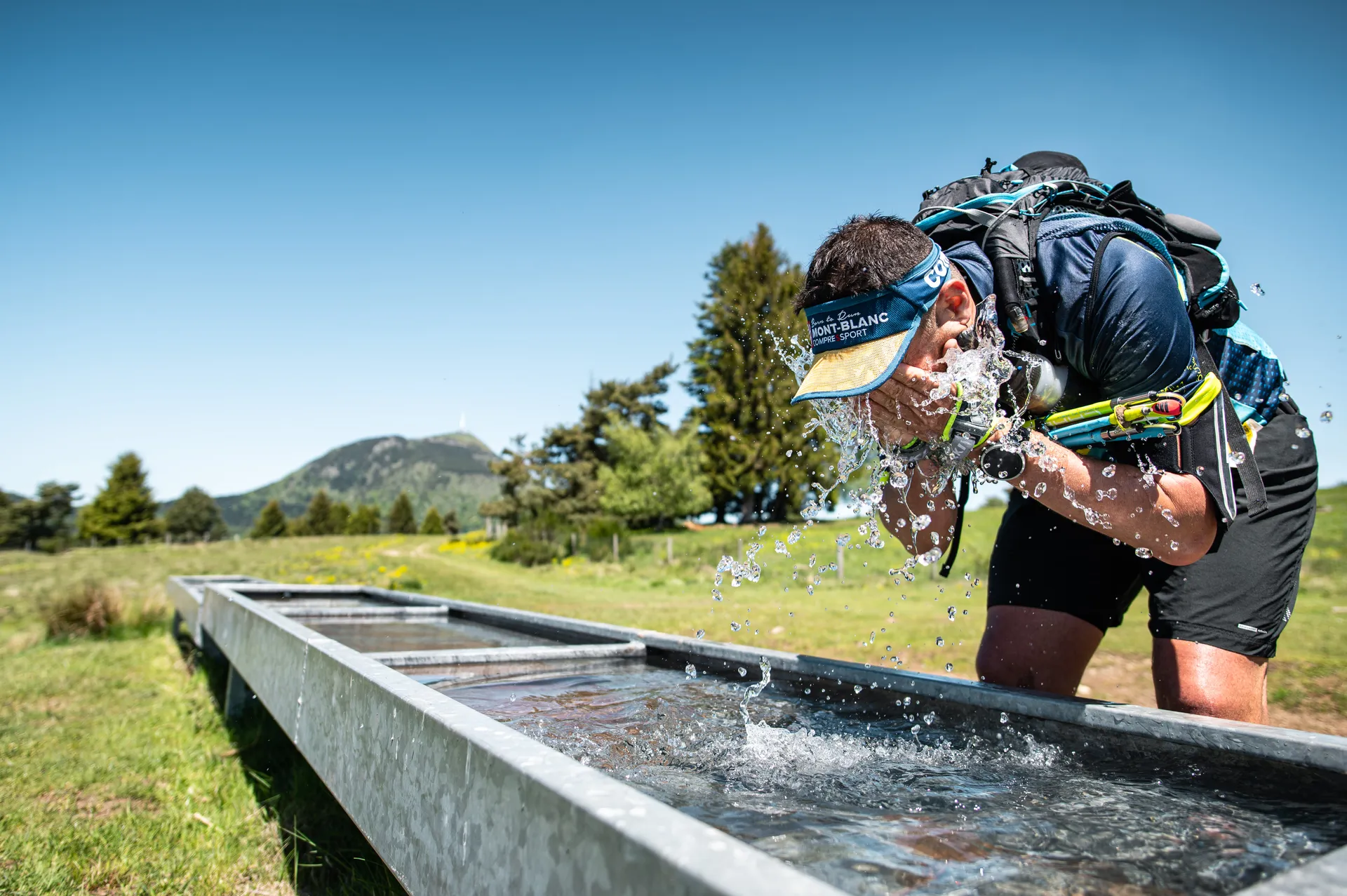 This image shows an individual engaged in an outdoor activity, possibly during a race or